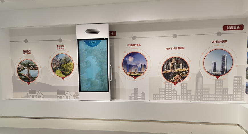 移动滑轨屏展项现场 - 乡村振兴 · 白墙展板影像画面