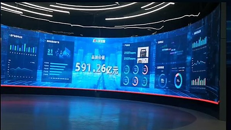LED大屏/异形展示系统 - 异形造型 · 弧形与开孔拼接