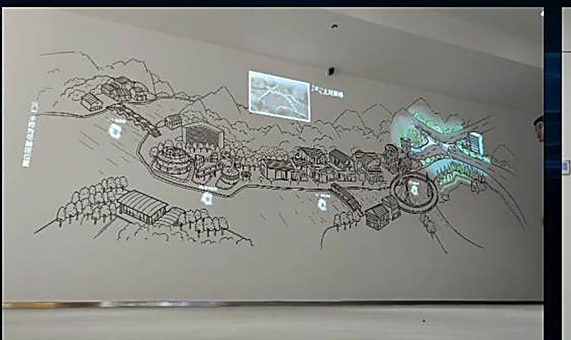 墙面触控交互展示 - 触控点选 · 内容随手指展开