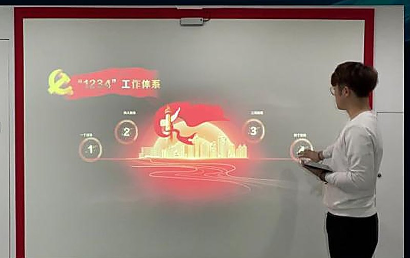 墙面触控交互展示 - 多人同屏 · 分区并行互动
